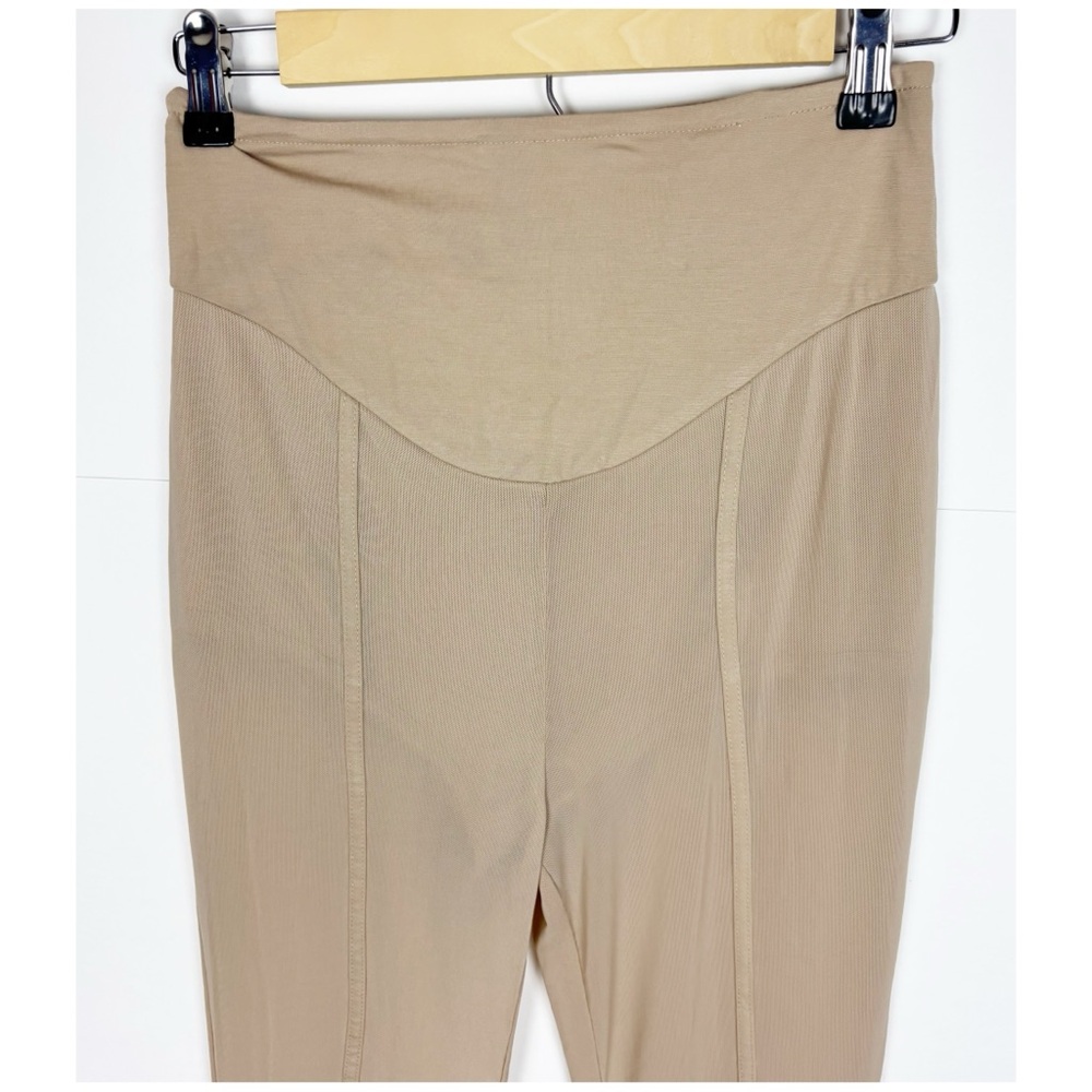 Kaylee Kollection Pants Size Medium Nylon Flare Beige - Picture 3 of 9